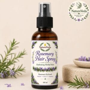 Rosemary Hair Spray | Leave-In Rosemary Hydrosol Hair Mist | Nature Veda