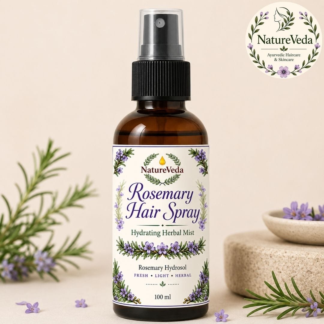 Rosemary Hair Spray | Leave-In Rosemary Hydrosol Hair Mist | Nature Veda