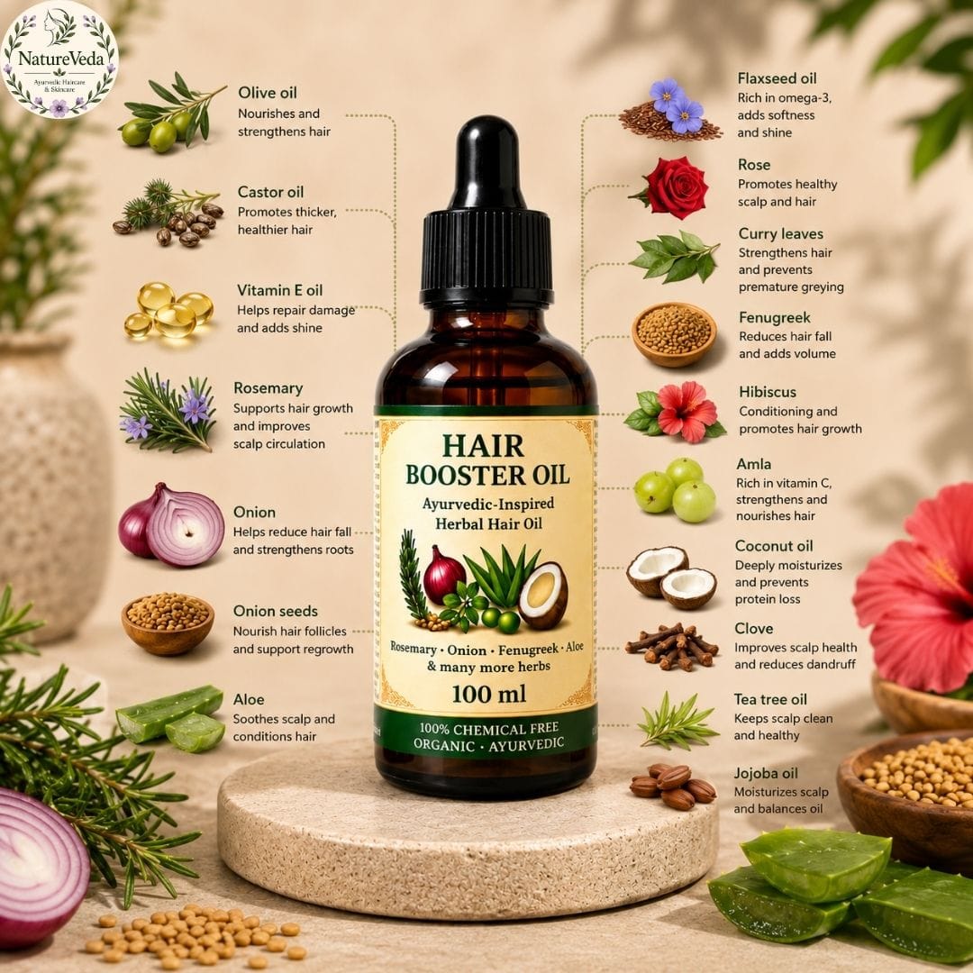 Hair Booster Oil – Ayurvedic Blend for Nourished Hair - Image 2