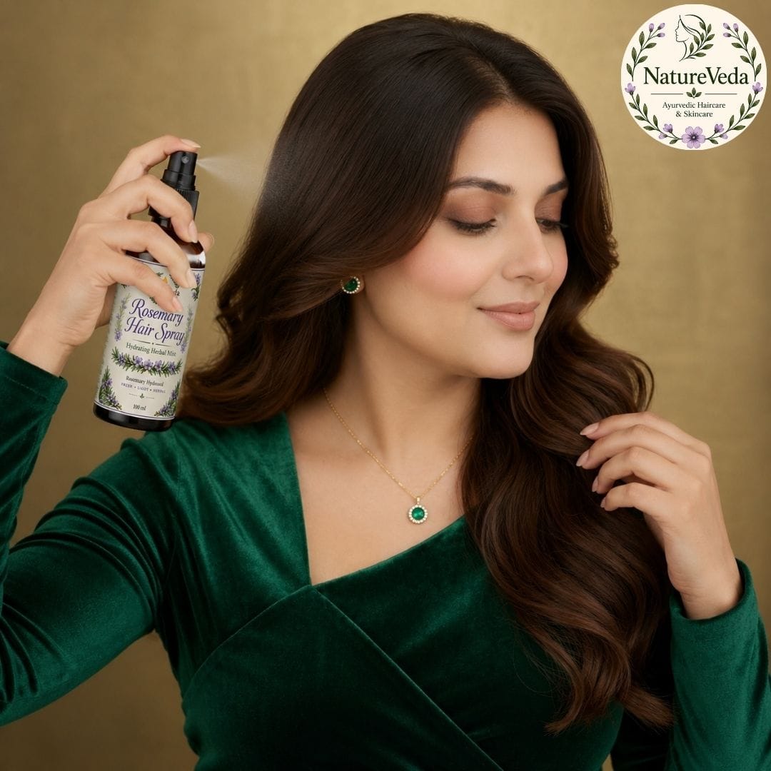 Rosemary Hair Spray | Leave-In Rosemary Hydrosol Hair Mist | Nature Veda - Image 2